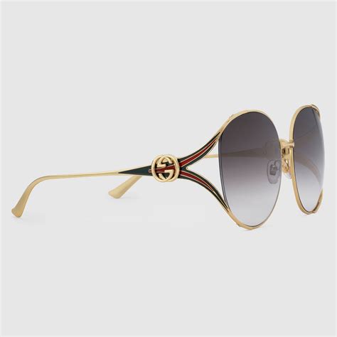 rectangular frame metal sunglasses gucci|gucci eyewear round frame sunglasses.